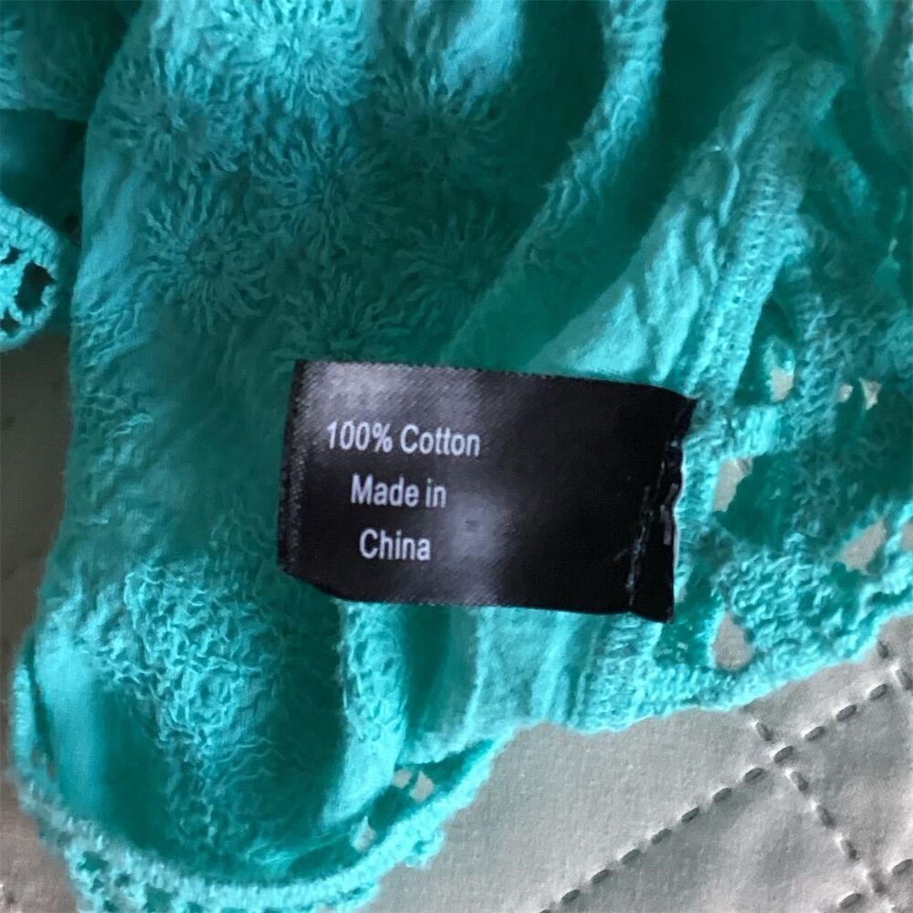 Lane Bryant Women's Blue Crochet Knit 3/4 Sleeve Blouse Size L - Picture 2 of 6